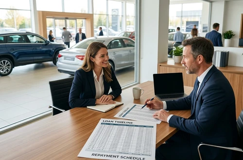 Happy borrower receiving car keys